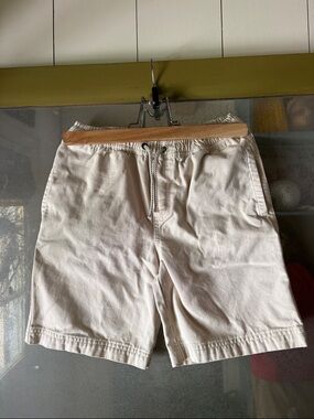 Mini Boden Drawstring 100% Cotton Shorts - Cream